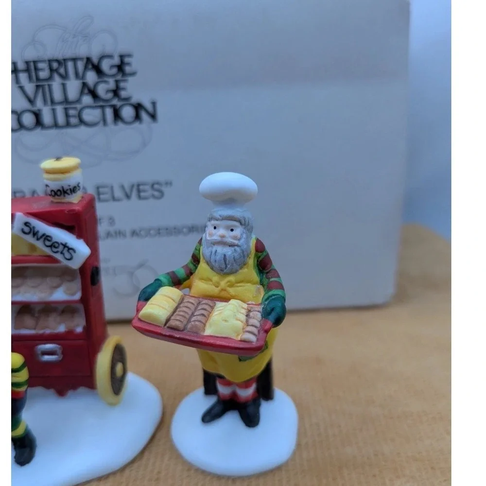 Department 56 Heritage Village Baker Elves Set of 3 Porcelain North Pole 5603-0